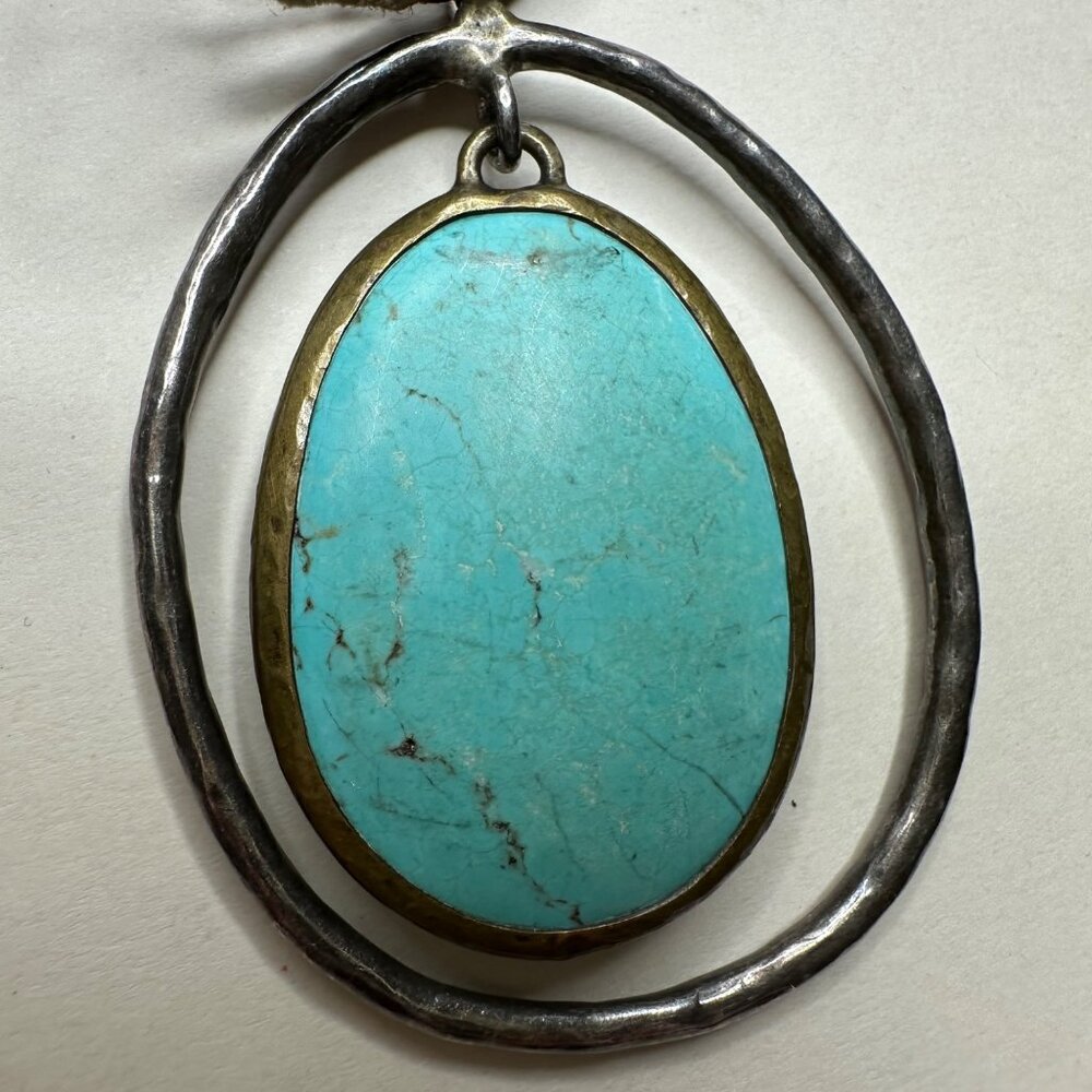 Silpada Pendant Howlite Necklace Leather Turquoise Tone Sterling Silver N1804 - Picture 5 of 14